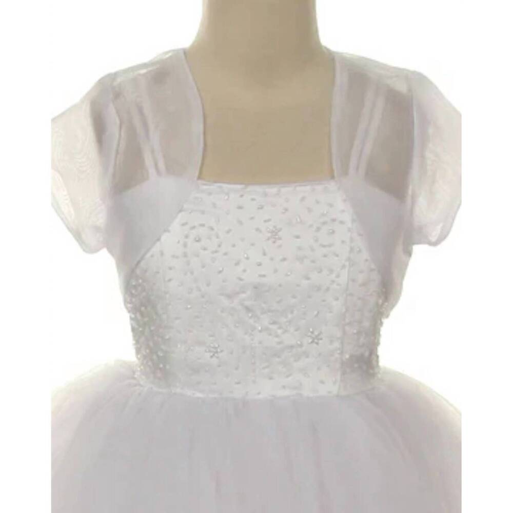 NEW KID'S DREAM girl's sheer organza bolero in white